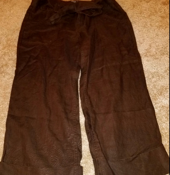 WOMEN'S OLD NAVY, RICH BROWN, WIDE CROPPED. SZ 10 - Picture 3 of 9